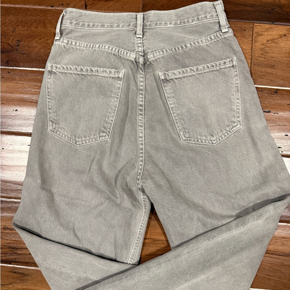 Agolde Light Gray High-Rise Straight Jeans - Picture 3 of 5